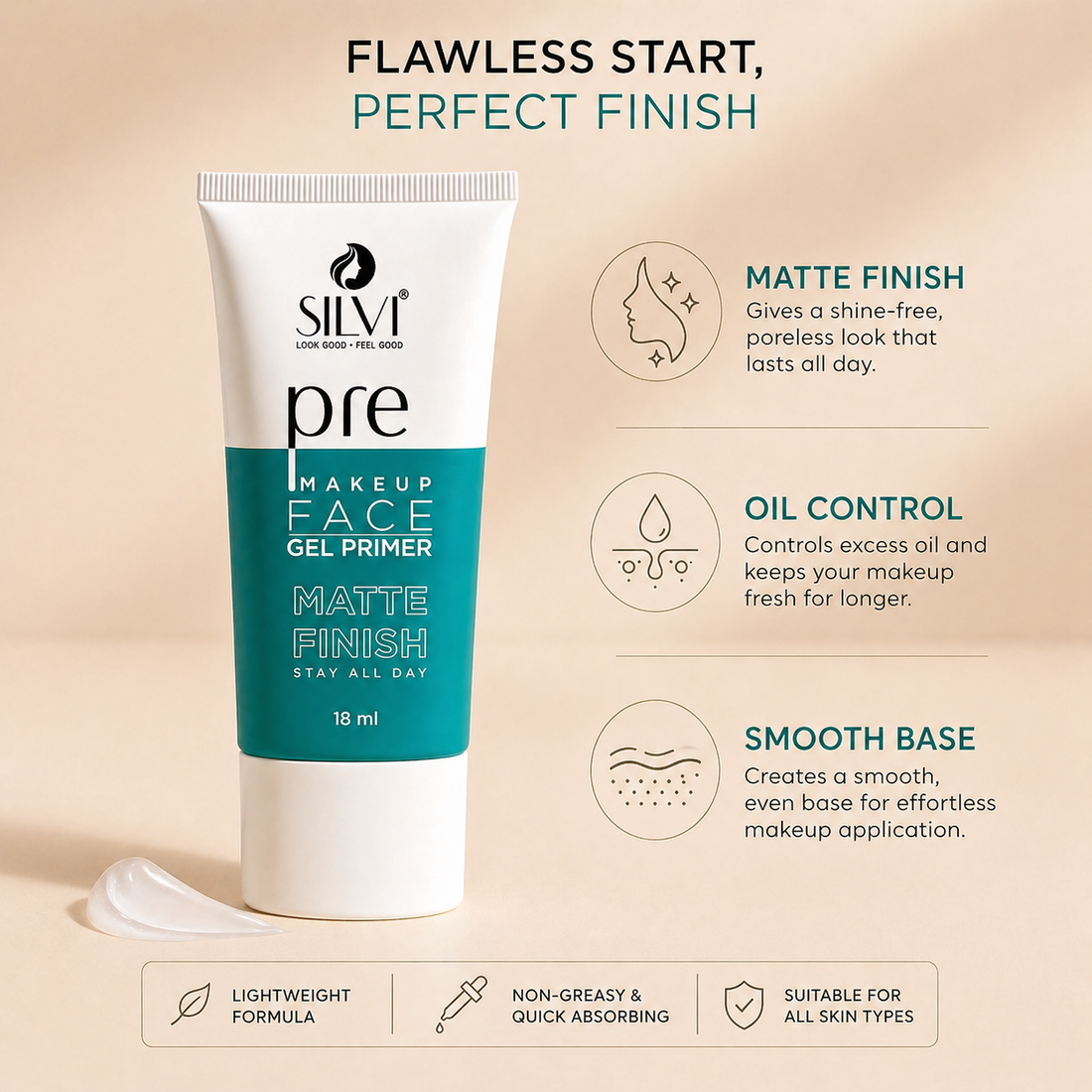 Pre Makeup Face Gel Primer – Matte Finish
